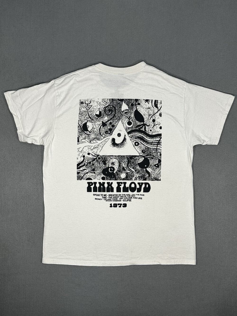 Pink Floyd 1973 Graphic Band T Shirt Men’s Large White Short Sleeve Tee